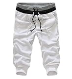 [RED RAY] [レッドレイ] スウエット ハーフ パンツ 7分丈 スポーツ ルーム ウェア メンズ かわいい カワイイ 可愛い おしゃれ オシャレ お洒落 かっこいい カッコイイ 人気 にんき ニンキ すうえっと はーふ ぱんつ 7ぶたけ 7ブタケ (JP, アルファベット, M, ホワイト)