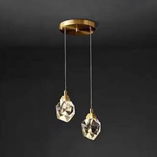Lámpara colgante de cristal moderna con acabado en bronce cepillado dorado, 5 W, LED MI-NI, lámpara colgante, lámpara colgante ajustable, compatible con candelabros,LáMpara de ArañA Colgante
