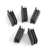 MroMax Rechteckige Endkappen aus PP-Rohr, 20 mm x 40 mm, Stahlrohrabdeckung, Schwarz, 50 Stück