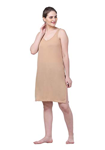 Image of Splash Cotton Rich Camisole Slip for Women| Long Kurti Slip /Suit Slip /Camisole Slip Knee Length - 139