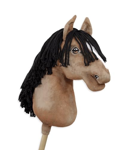 Hobby Horse Grand Cheval sur bâton Premium de couleur pommade de cerf pour le jardin
