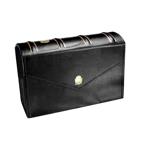 Leather Cash Collection Storage Box: PMG Graded Banknote Holder, Currency Organizer Paper Money Holders for Collectors (Black)