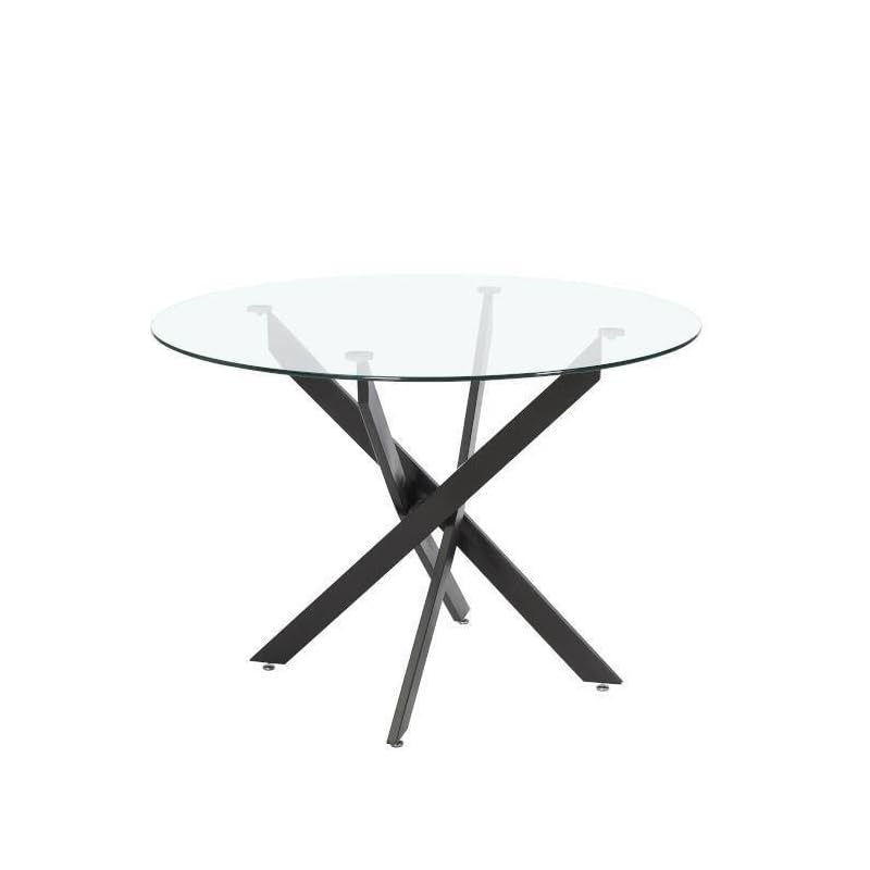 MerkaHome - Mesa Comedor Redonda Cristal 110 cm Elisa