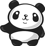 Cute Plump Kawaii Panda Bear Cartoon Emoji Vinyl Sticker, Waving