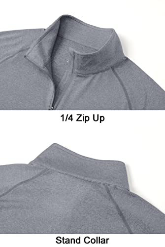 Image of MAGCOMSEN Men's Quarter Zip Pullover Long Sleeve Sweatshirts Fleece Lined Golf Pullover Thermal Gym Workout Tops
