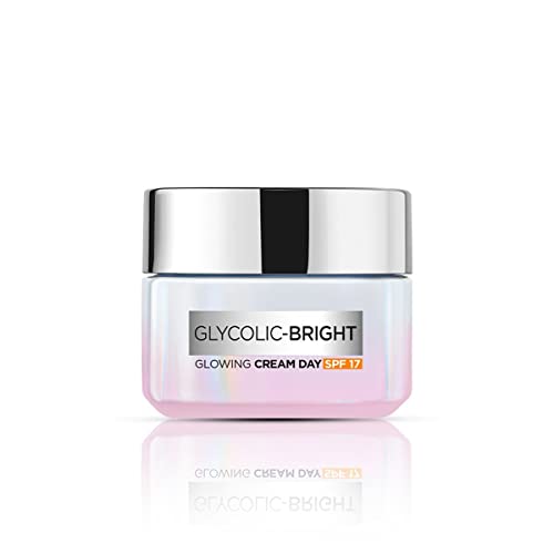 L’Oréal Paris Glycolic Bright Day Cream with SPF 17, 15ml |Skin Brightening Cream with Glycolic Acid that Visbily Minimizes Spots & Reveals Even Toned Skin
