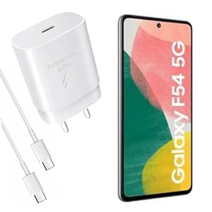 Image of Original Samsung F54 5G Charger 25W Dock Adapter Charging with High-Speed Cable White