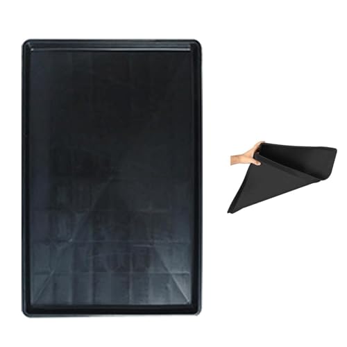 猫、犬、その他のペットのためのペットケージ箱交換トレイフードマット ブラック ストレートエッジ58cm*41.5cm*2.7cm