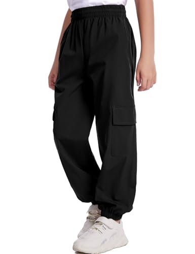 Flygo Boys Cargo Joggers Pants Quick Dry Hiking Pants Lightweight Outdoor Water-Resistant Athletic Track Trousers3