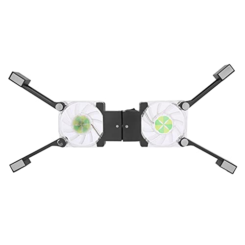 Laptop Cooling Pad, Portable Laptop Cooling Fan Stand, Folding Laptop Cooling Pad Double Fans LED Blue Light Notebook Computer Cooler(Black)