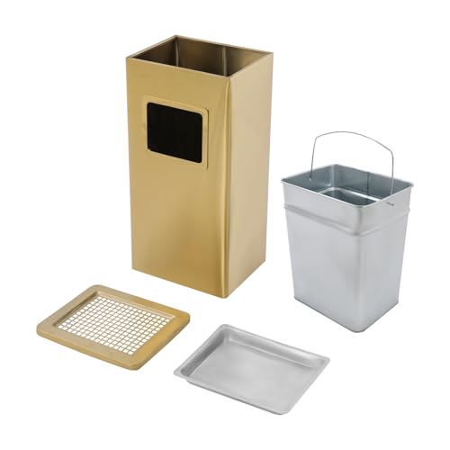 Caneca de basura rectangular de acero inoxidable negra miniatura 3