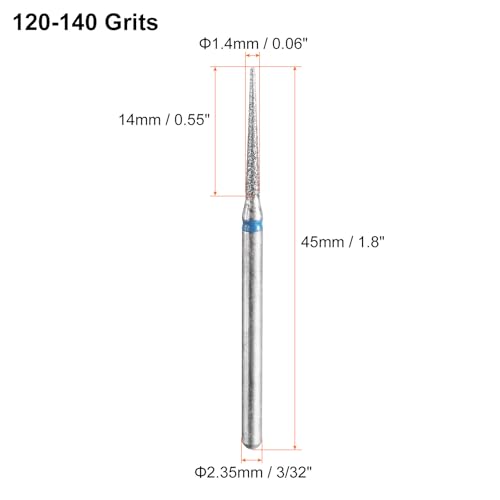 Juego de fresas diamantadas 5 piezas 1.4 mm 120-140 grit miniatura 2