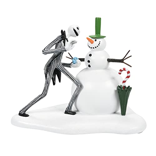 Department 56 Disney The Nightmare Before Christmas Village Accessories Jack Skellington sees his First Snowman Figurine, 3.9 Inch, Multicolor