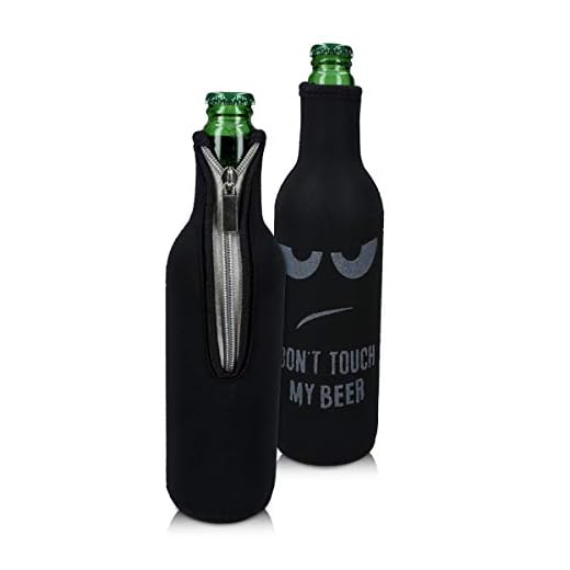 kwmobile Set de 2 fundas enfriadoras de botellas - Para Botella de 330-500ml - Mantén tu botella fría - Don't touch my beer