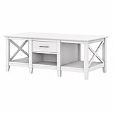 Bush Key West Coffee Table with Storage in Pure White Oak - Engineered Wood