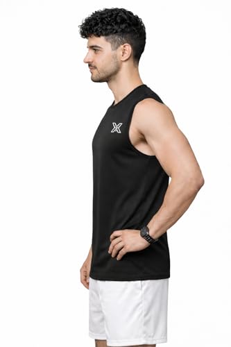 Xaavo Men's Sleeveless Gym Shirt, White, Pack of 2 - Image 5