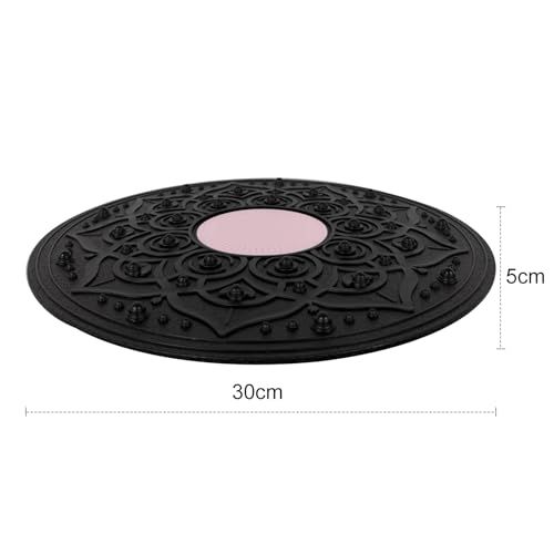 Balance Board, Wackelbrett Ø 30cm, Gleichgewichtstrainer für Erwachsene & Kinder, Yoga und Physiotherapie Board, Geeignet zum Stärken der Stabilität und Ganzkörper Training (pink)