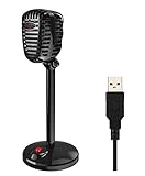 Granvela USB Computer Microphone with Stand for Windows PC/Laptop and MacBook. Plug & Play.