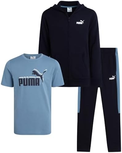 PUMA Boys Sweat Suit Set - 3 Piece Zip Up Hoodie, Graphic Tee and...