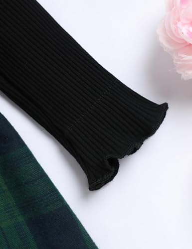 Toddler Girl Dress Long Sleeve Ruffle Plaid Dress Toddler Girl Winter Dress4