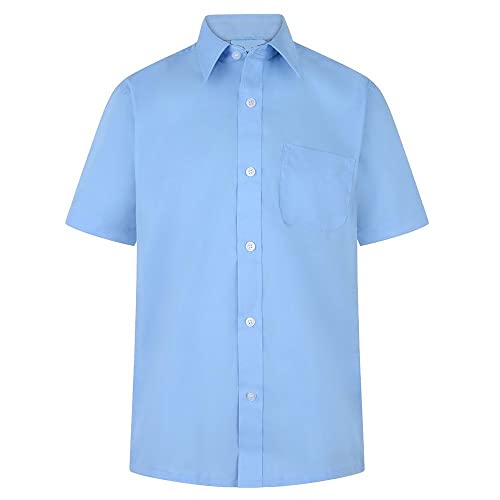 HAK ideas LTD Boys School Shirt Short Sleeve – Pack of 2 Non Iron Regular Fit Kids Formal Uniform Button Down Easy Care Comfort UK Size (UK, Age, 15 Years, 16 Years, Regular, Light Blue) HAK ideas LTD Boys School Shirt Short Sleeve – Pack of 2 Non Iron Regular Fit Kids Formal Uniform Button Down Easy Care Comfort UK Size (UK, Age, 15 Years, 16 Years, Regular, Light Blue)