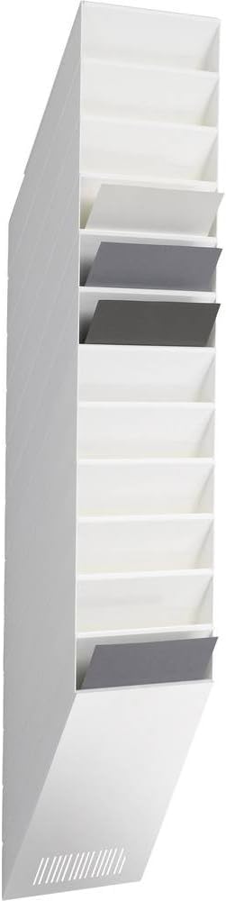Durable 1709763010 Flexiboxx 12 A4, espositore da parete, f.to A4 verticale, 12 comparti, 240x1115x135 mm, bianco