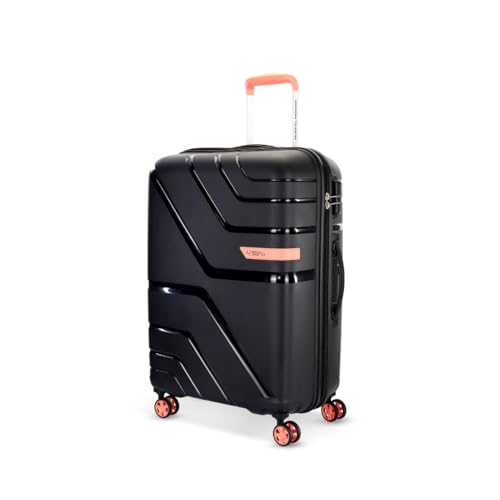 American Tourister Upland Sport 79 CM Large Check-in Luggage, Polypropylene (PP) Hardside 8 Wheels Spinner Luggage with Combination Lock, Suitcase/Trolley Bag for Travel - Black