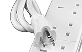 USA Canada Travel Adaptor Adapter 1 Metre Extension Lead with 4 UK Sockets - Image 3