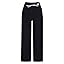 Pantalons Femmes Droit Taille Élastique Ample Noir Pantalon Fluide