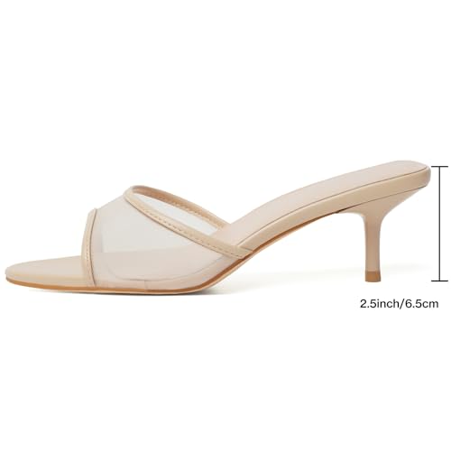 Image of Mostrin Kitten Heels for Women Pointed Toe Vintage Mules Heels Sexy Slip on Stiletto Backless Sandals for Party Wedding Daily
