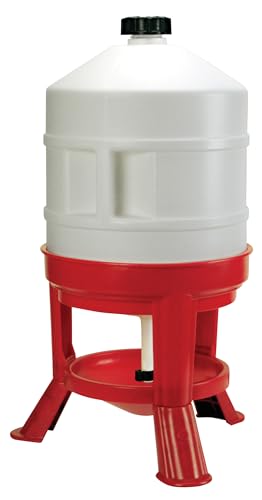 Kerbl Hobbyfarming Bebedero para Aves 30 l, Bebedero para gallinas, plástico, Altura 70 cm, se Puede llenar Desde Arriba, con Patas Anchas, Flujo de Agua Regulable