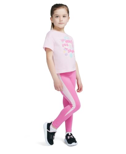 Image of Under Armour Girls 2-piece Short Sleeve Tee and Leggings Set, Soft & Comfortable