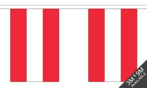 Flagtex Austria Fabric Bunting – 9m with 30 Flags – Indoor & Outdoor Decoration – String Flags Banners Austrian Central Europe — image 1