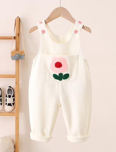 Happy Cherry Baby Girls Overalls Little Kids Sleeveless Cotton Button Suspender Pants One Piece Soft Bodysuit3