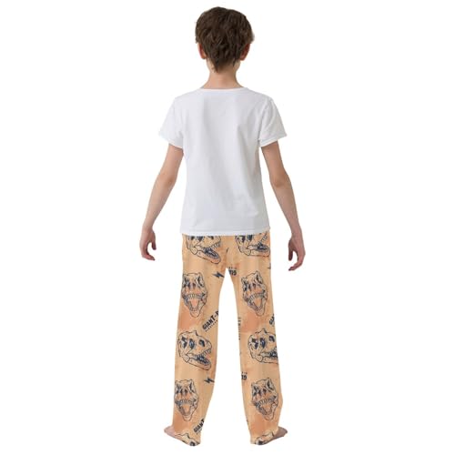 ZZKKO Dinosaur Skull Typography Boys Pants for Kids Jogger Pants with Pockets S-XL3