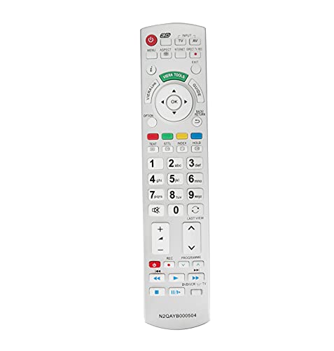 AULCMEET N2QAYB000504 Replaced Remote fit for Panasonic LED HDTV TX-P65STW50 TX-P42ST50Y TX-P42ST50J TX-P42STW50 TX-P50GT50E TX-L47WT50B TX-L47WT50T TX-PR50VT50 TX-PR55VT50 TX-L42DT50E TX-P65ST50J