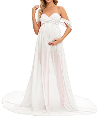 Robe de maternité maxi en mousseline pour votre séance photo de grossesse en plein air