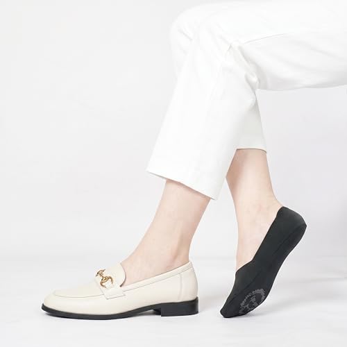 Image of floconssy No Show Socks Womens Nylon Non Slip Low Cut Invisible Liner Footies Thin Silk Socks for Flats Loafers 6 Pairs