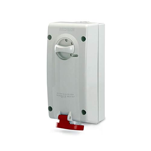 Prise interbloquée 3P+T 16A Scame 561.1686 pour réseau triphasé 380V