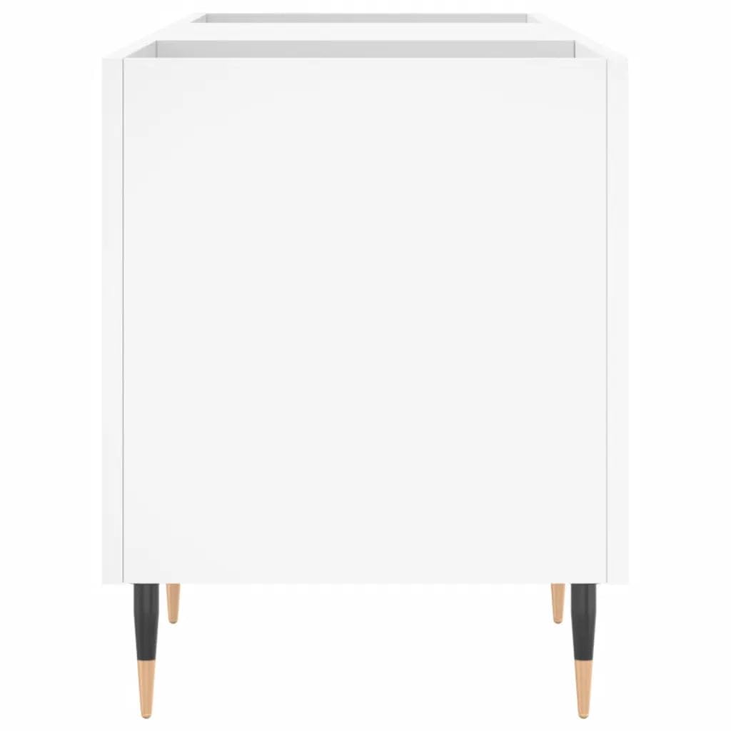 Helloshop26 Armadietto a dischi pratico portaoggetti 121 x 38 x 48 cm, finitura opaca stile industriale in legno, bianco 02_0049086