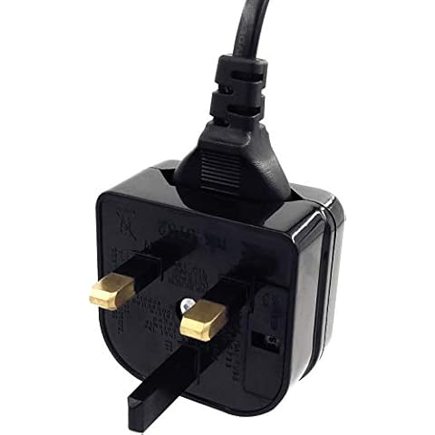 Euro Transformer to UK Converter. 2 Pin European Power Supply to UK Plug. European to UK Adapter in Black. Mains Socket Adapter 5A Cover