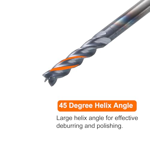 Image of HARFINGTON 5pcs Carbide Square Nose End Mill Bit 1 /16 inch Cut Dia 4 Flutes TiAlN Coated Milling Cutter for Hardened Steel Metal (1 /16 inch Shank 3 /16 inch Cut Length 1-1 /2 inch Long 45 Degree HRC53-55)