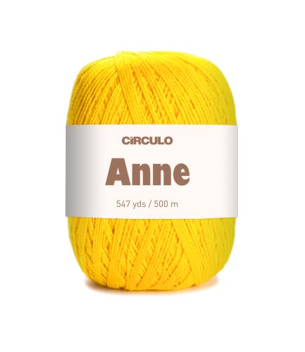 Image of CIRCULO Anne Yarn for Crocheting & Knitting, 100% Mercerized Brazilian Virgin Cotton, Soft Fingering Weight, 547 Yds, 5.19 Oz - Color 1289 Canary