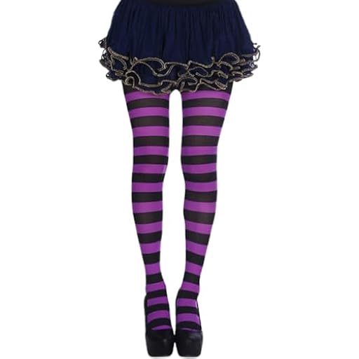 DOKRIN Medias y calcetines para adultos,Leggings de bruja con rayas moradas, perfectos para fiestas, actuaciones, bailes, Halloween y cosplay. | Ya disponible en tu tienda friki favorita! En mundofriki.es!