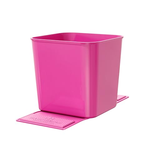 Image of Car Trash Can - Leakproof 1.4 Gallon Compact Garbage Bin with Stability Flap & Anti-Slip Base | Portable Trash Holder for Cars, Trucks, SUVs, Minivans - Includes Trash Bags (Pink, Large)