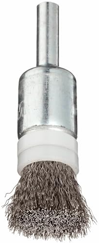 Image of Weiler 11100 0.006 inch Wire Size, Steel Bristles, Banded, Solid End, Stem-Mounted Crimped Wire End Brush, Made in The USA (Pack of 10)