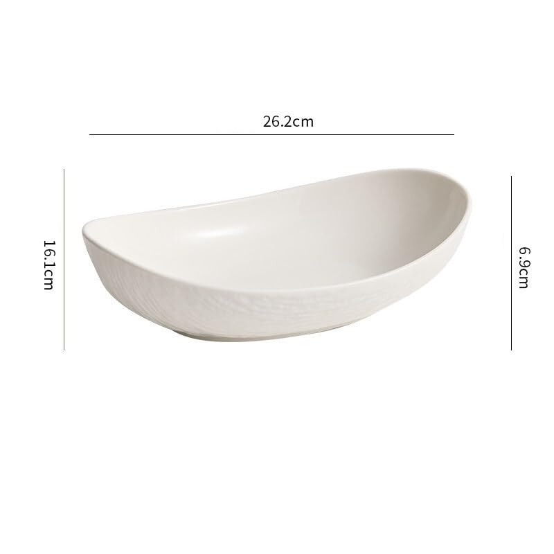 Talerz obiadowy talerze owalne talerze ceramiczne do użytku domowego, hotelowej restauracji, talerze sałatkowe w stylu japońskim, głębokie z kamiennym wzorem talerza talerz do układania w stos talerze