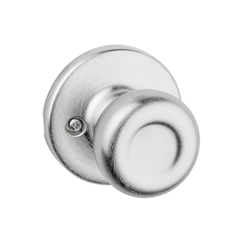 Kwikset Tylo Dummy Door Knob, Single Sided Handle for Closets, French Double Doors, and Pantry, Satin Chrome Non-Turning Interior Push/Pull Door Knob - image 1