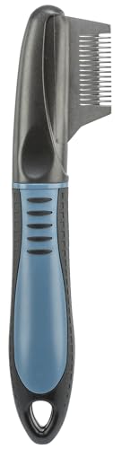TRIXIE Trimm-Messer - grob - für Rücken- und Bauchhaar bei Raufell - für Rechtshänder - Edelstahl - gummierter Kunststoffgriff - 19 cm - 2362