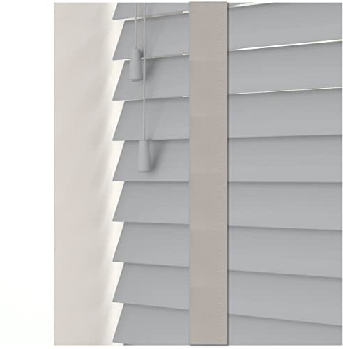 Custom Made To Measure Faux Wood Fine Grain Venetian Blinds With Tapes (50mm Slats) (UpTo 60cm (Width) x 130cm (Length), Dove Grey)